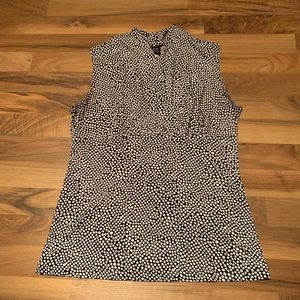 Black with White Dots Sleeveless Top